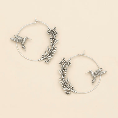 Refined Icon Earring - Hummingbird Hoop/Silver