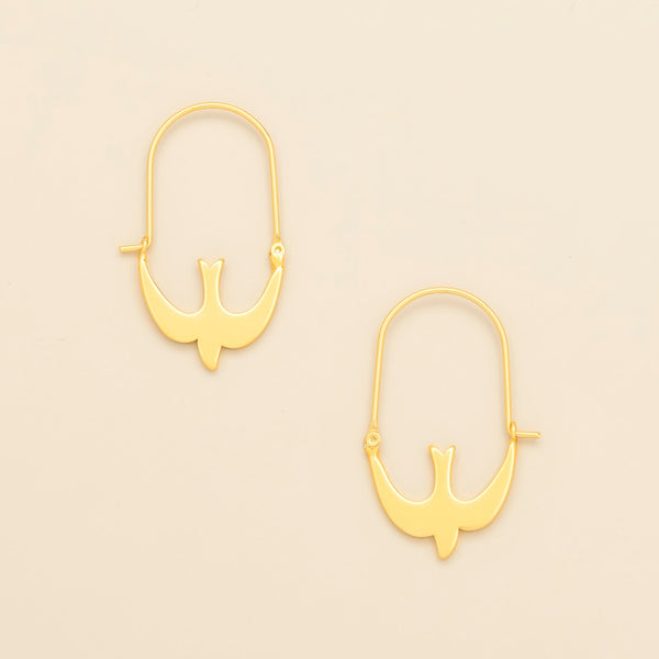 Refined Icon Earring - Swallow Hoop/Gold