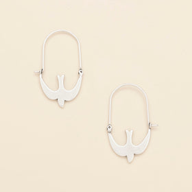 Refined Icon Earring - Swallow Hoop/Silver