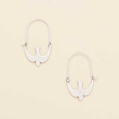 Refined Icon Earring - Swallow Hoop/Silver
