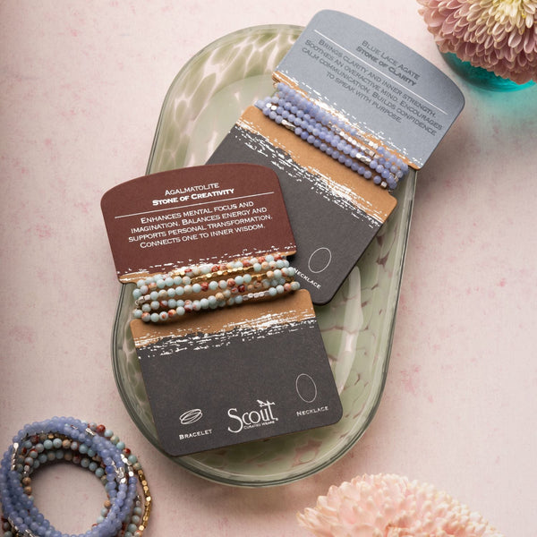 Stone Wrap Blue Lace Agate/Silver - Stone of Clarity