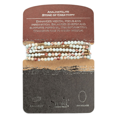 Stone Wrap Agalmatolite/Silver/Gold - Stone of Creativity