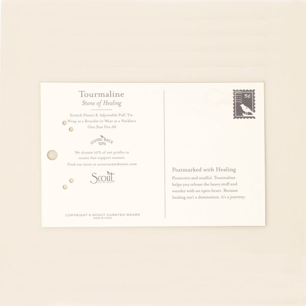 Mixed Media Wrap Bracelet/Necklace - Healing/Tourmaline/Gold