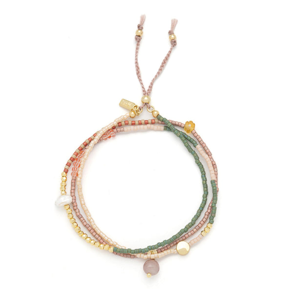 Mixed Media Wrap Bracelet/Necklace - Healing/Tourmaline/Gold