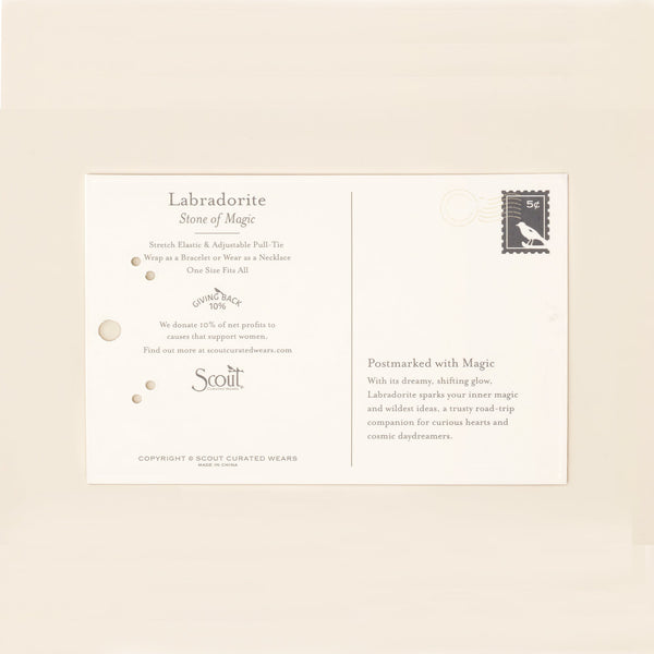 Mixed Media Wrap Bracelet/Necklace - Magic/Labradorite/Gold