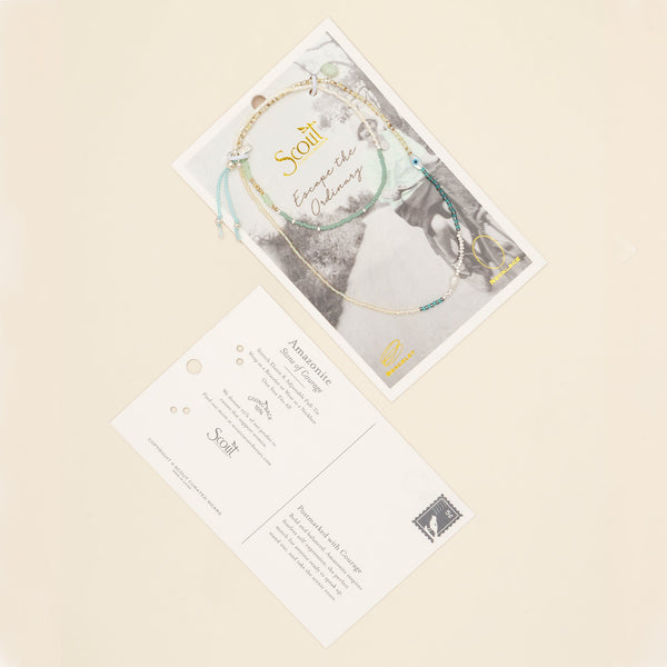 Mixed Media Wrap Bracelet/Necklace - Courage/Amazonite/Silver