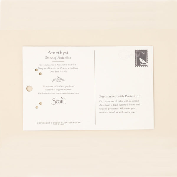 Mixed Media Wrap Bracelet/Necklace - Protection/Amethyst/Gold/Silver