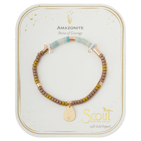 Stone Intention Charm Bracelet - Amazonite/Gold