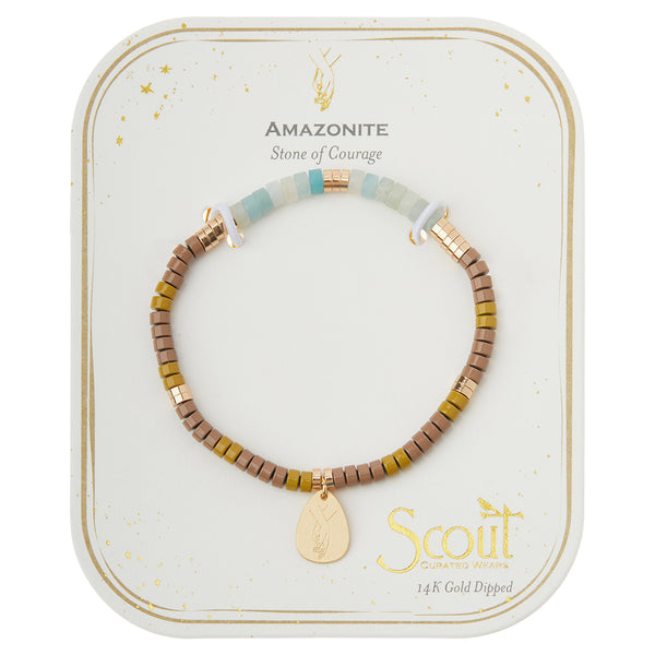 Stone Intention Charm Bracelet - Amazonite/Gold
