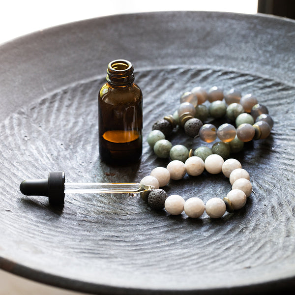 Lava & Gemstone Diffuser Bracelet - Sunstone