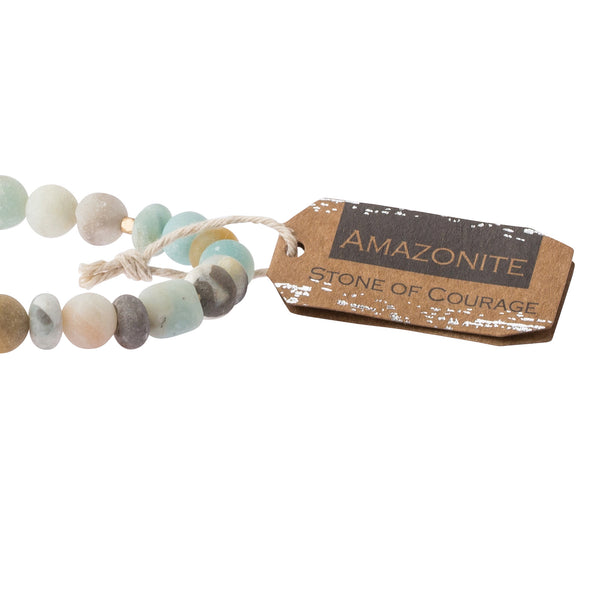 Stone Stack Bracelet Amazonite - Stone of Courage