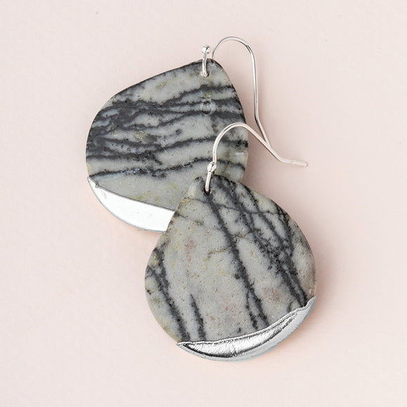 Stone Dipped Teardrop Earring