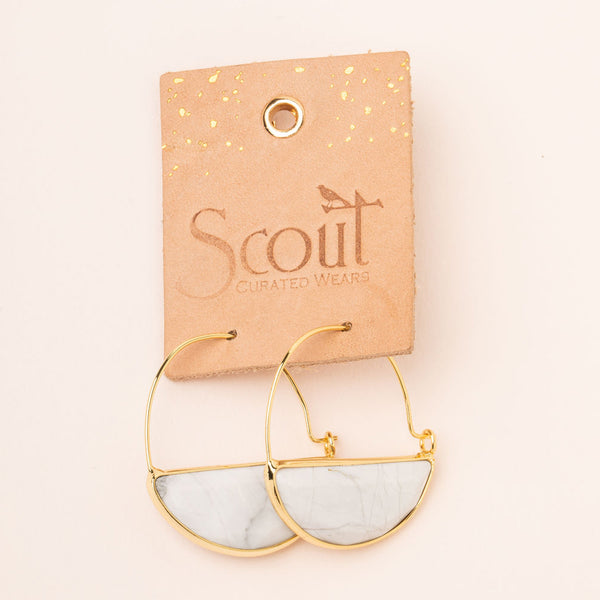 Stone Prism Hoop - Turquoise/Gold