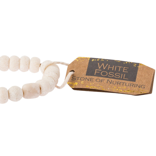 Stone Stack Bracelet White Fossil - Stone of Nurturing