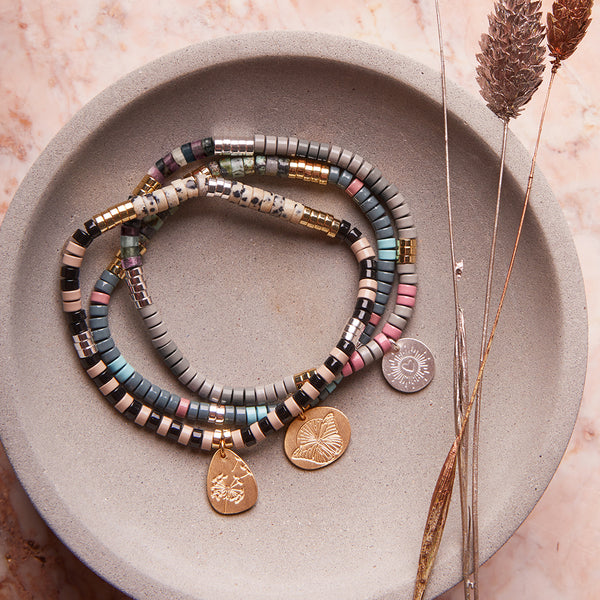 Stone Intention Charm Bracelet - African Turquoise/Gold