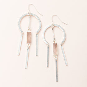 Dream Stone Earring - Rose Quartz/Silver