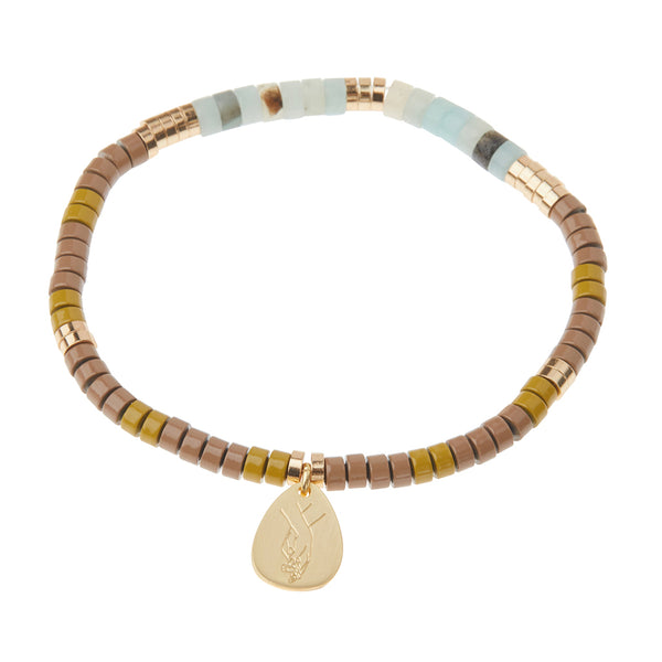 Stone Intention Charm Bracelet - Amazonite/Gold