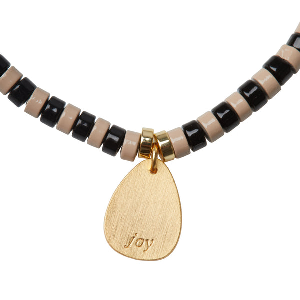 Stone Intention Charm Bracelet - Dalmatian Jasper/Gold