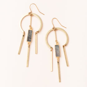Dream Stone Earring - Labradorite/Gold