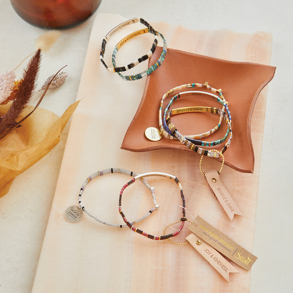 Sparkle & Shine Rhinestone Bracelet Trio - Rose Water Opal/Gold - Scout  Curated Wears