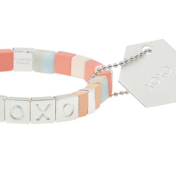 Empower Bracelet - XOXO Silver Aqua Terra/Rose Quartz