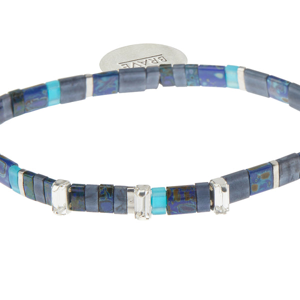 Good Karma Miyuki Charm Bracelet - Brave Midnight/Sparkle/Silver