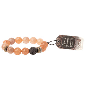 Lava & Gemstone Diffuser Bracelet - Sunstone