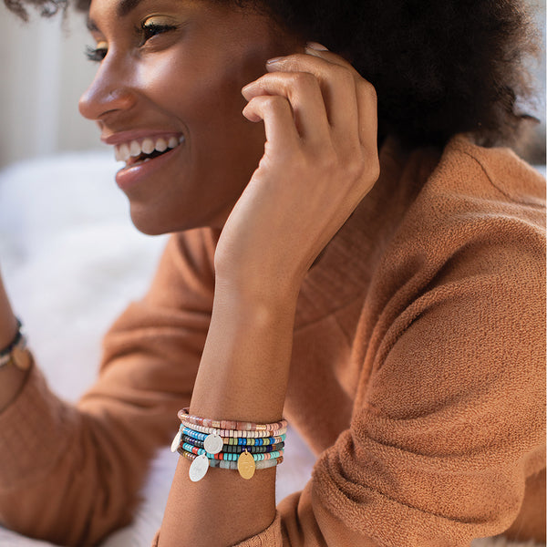 Stone Intention Charm Bracelet - Moonstone/Silver/Gold