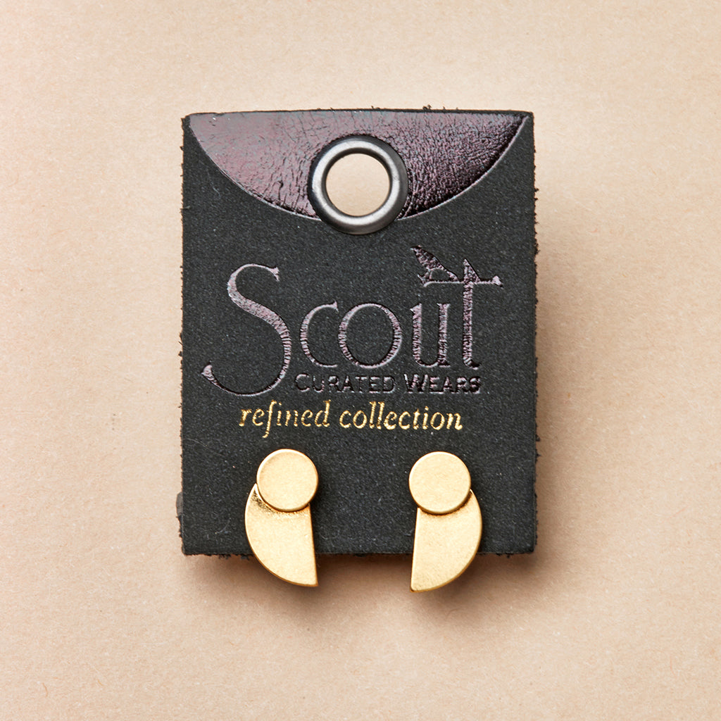 Refined Earring Collection - Eclipse Stud/Gold Vermeil