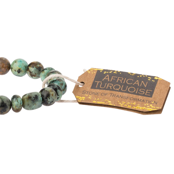 Stone Stack Bracelet African Turquoise - Stone of Transformation