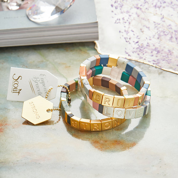 Empower Bracelet - XOXO Gold Aqua Terra/Rose Quartz