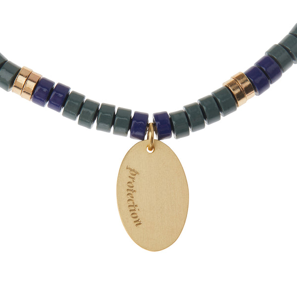 Stone Intention Charm Bracelet - Labradorite/Gold