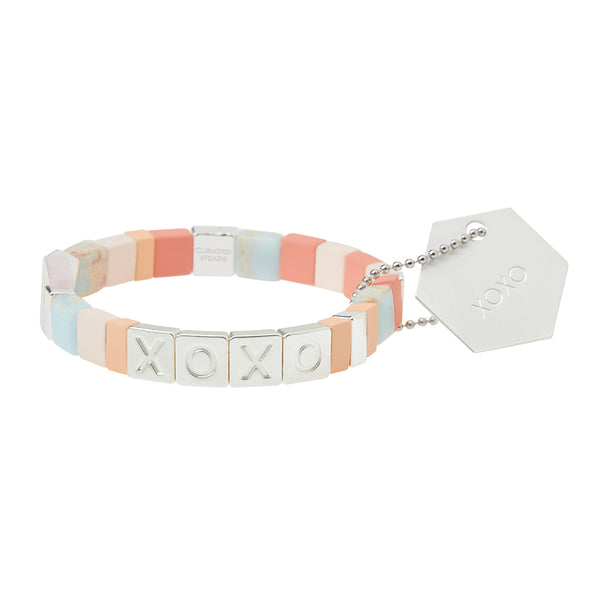 Empower Bracelet - XOXO Silver Aqua Terra/Rose Quartz