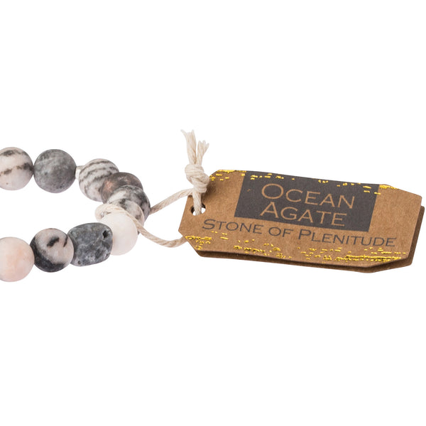 Stone Stack Bracelet Ocean Agate - Stone of Plentitude