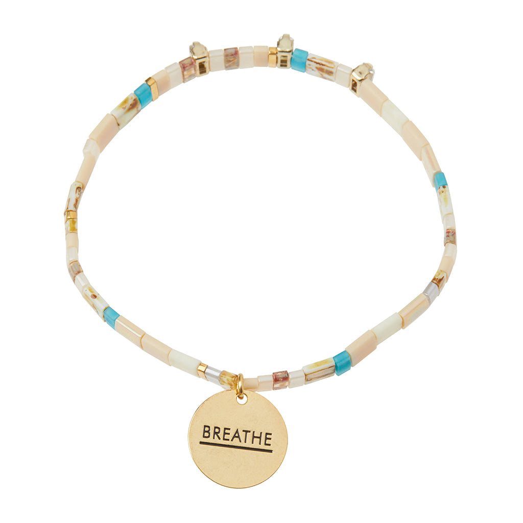 Good Karma Miyuki Charm Bracelet - Breathe Ivory/Sparkle/Gold