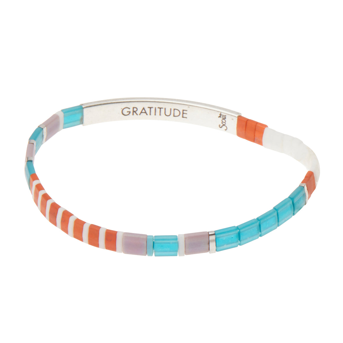 Good Karma Miyuki Bracelet | Gratitude - Turquoise/Orange/Silver