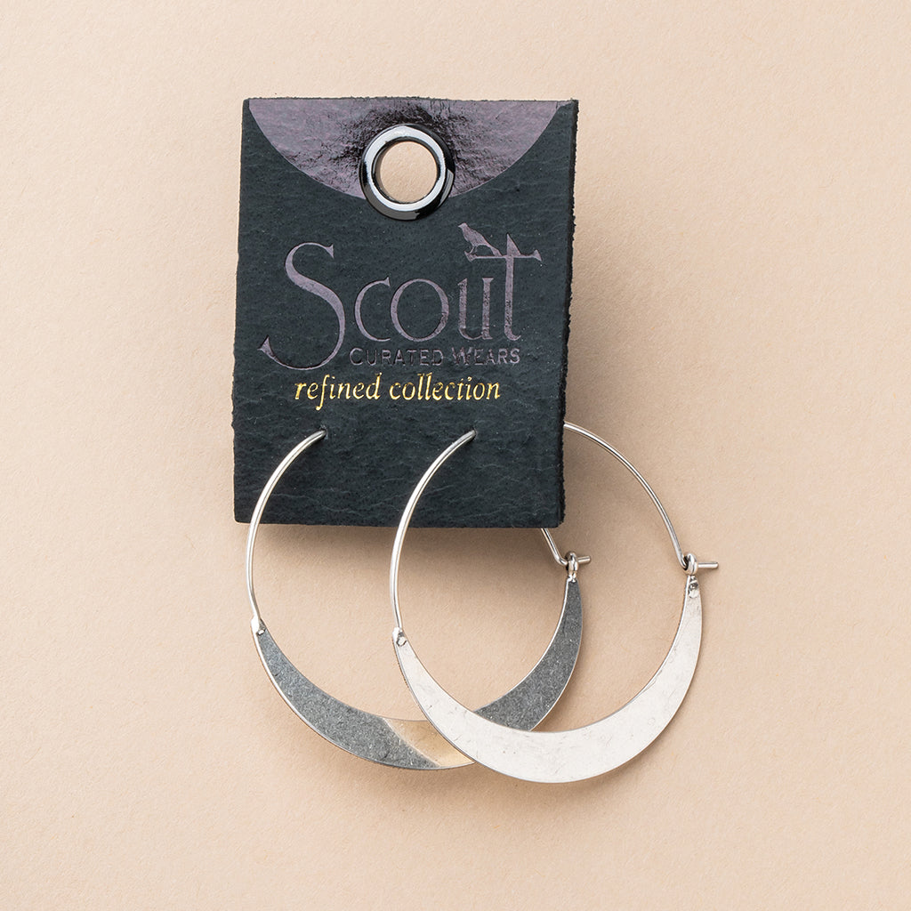 Refined Earring Collection - Crescent Hoop/Sterling Silver - Scout Curated  Wears