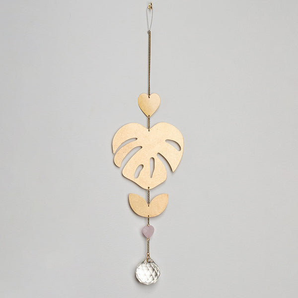 Suncatcher - Monstera Leaf/Rose Quartz