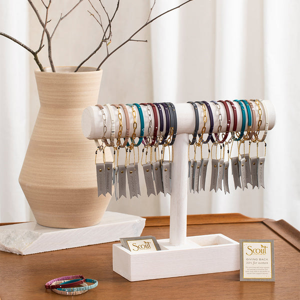 Good Karma Ombre w/Chain Bracelet - Strength & Grace Charcoal/Gold