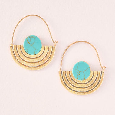 Stone Orbit Earring - Turquoise/Gold