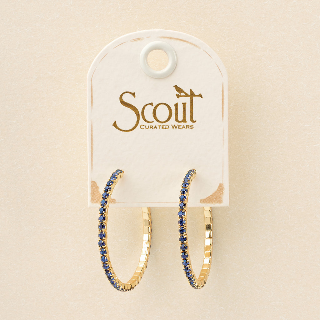 Sparkle Shine Sm Rhinestone Hoop Earring Montana Blue/Gold