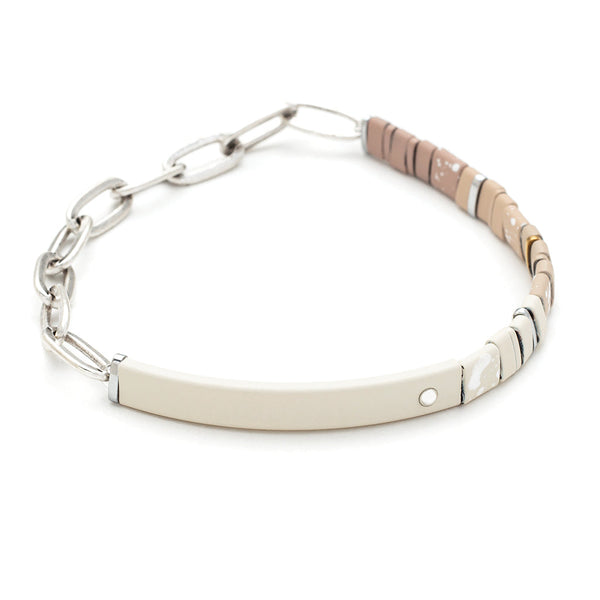 Good Karma Ombre w/Chain Bracelet -  Joy & Kindness Ivory/Silver