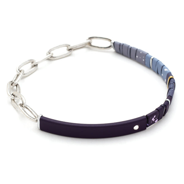 Good Karma Ombre w/Chain Bracelet - Strength & Grace Midnight/Silver