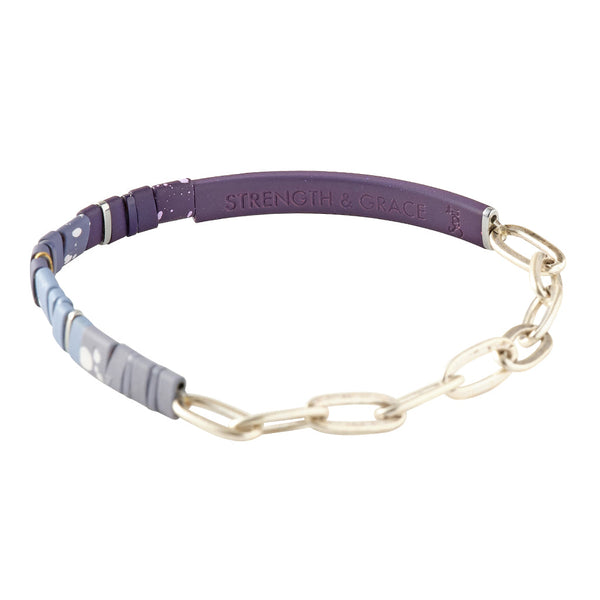 Good Karma Ombre w/Chain Bracelet - Strength & Grace Midnight/Silver
