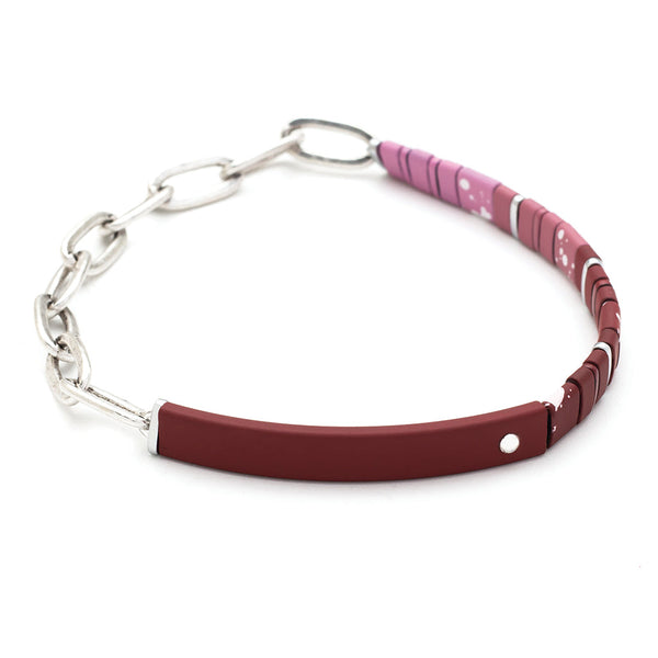 Good Karma Ombre w/Chain Bracelet - Gratitude Mulberry/Silver