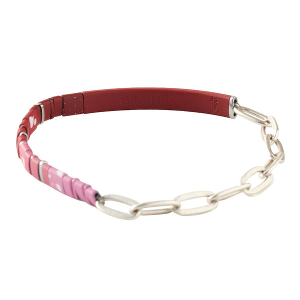 Good Karma Ombre w/Chain Bracelet - Gratitude Mulberry/Silver