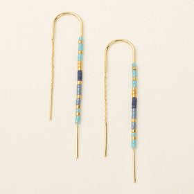 Chromacolor Miyuki Thread Earring - Cobalt Multi/Gold