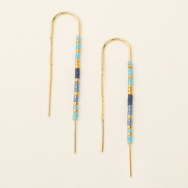 Chromacolor Miyuki Thread Earring - Cobalt Multi/Gold