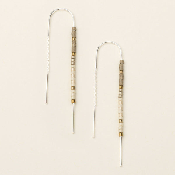 Chromacolor Miyuki Thread Earring - Pewter Multi/Silver