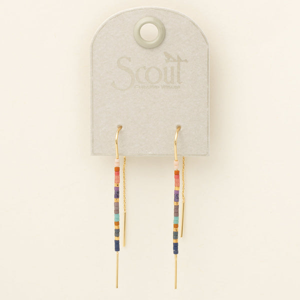 Chromacolor Miyuki Thread Earring - Dark Multi/Gold
